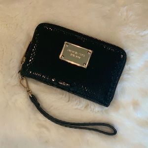 Michael Kors faux snakeskin wristlet